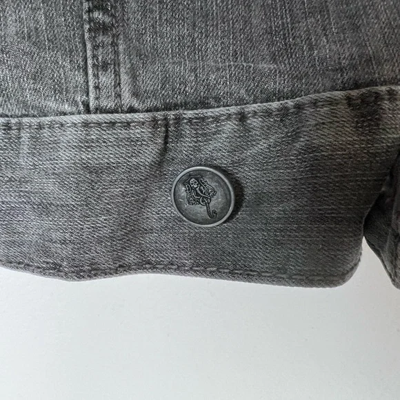 Harry Potter Death Eater Denim Jean Vest Gray Hoodie Men's M - Picture 5 of 5